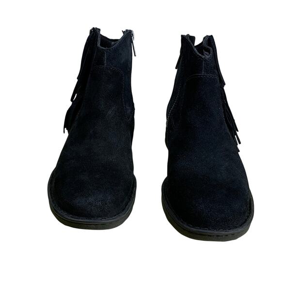 Born Kenia Black Suede Fringe Ankle Boots Boho Western Style Women’s Size 7M - Picture 3 of 12